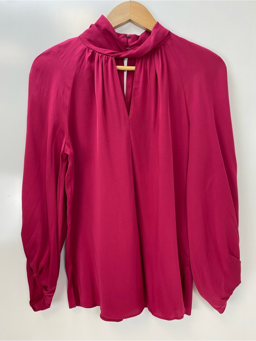 Kobi Halperin Fuchsia Mock Neck Long-Sleeve Blouse